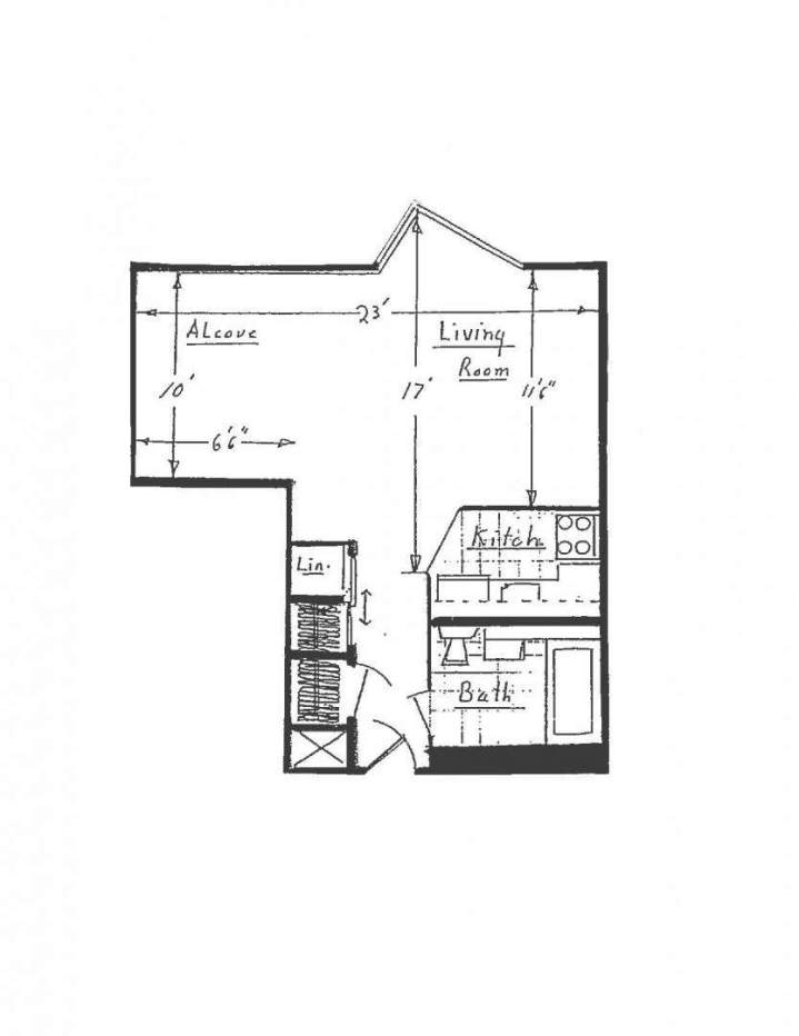 Studio apartment plan Scarborough